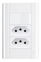 Interruptor de Luz Tecla Simples 16a/250v 2 Tomadas 2p+t 10a/250v Modular Fame Interruptor de Luz Tecla Simples 16a/250v 2 Tomadas 2p+t 10a/250v Modular Fame
