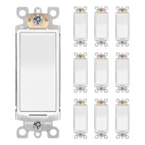 Interruptor de luz ThunderWay, decorador de 3 vias, branco brilhante (pacote com 10)