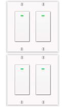 Interruptor de luz WiFi inteligente 2 Gang Alexa/Google Home 4Pack