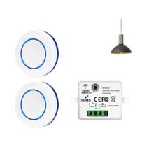 Interruptor de Luz Wireless RF433MHz 10A - Mini Painel de Parede Redondo com Controle Remoto