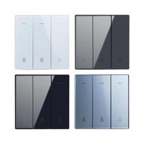 Interruptor De Parede De Vidro Temperado Preto Branco Cinza 1 2 3 4 Gang 86x86mm Passagem Para