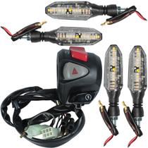 Interruptor de partida botão com pisca alerta NXR160 Bros 2015 a 2022 modelo CB500 com piscas led sequencial