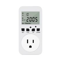 Interruptor De Tomada Programável Multifuncional Com Temporizador Digital 120V 60Hz 15A Com Plugue