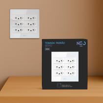 Interruptor de Tomada Sesto com 6 Saidas 4x4 20A 110v/220v Bivolt Branco Cod: 291990842 Avant Neo