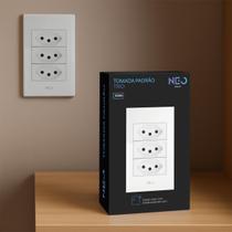 Interruptor de Tomada Trio com 3 Saidas 4x2 20A 110v/220v Bivolt Branco Cod: 291990824 Avant Neo Interruptor de Tomada Trio com 3 Saidas 4x2 20A 110v/220v Bivolt Branco Cod: 291990824 Avant Neo