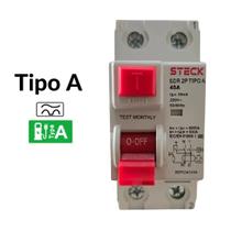 Interruptor Diferencial Bipolar 40A DR-A 2P Steck Classe A - Segurança e Eficiência