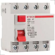 Interruptor Diferencial IDR 4 Polos 30mA 400V 40A Steck Interruptor Diferencial IDR 4 Polos 30mA 400V 40A Steck