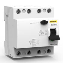 Interruptor Diferencial Residual Quadripolar 40A 30Ma 6Ka Interruptor Diferencial Residual Quadripolar 40A 30Ma 6Ka
