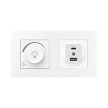 Interruptor Dimmer De Brilho Ajustável Com Botão Rotativo Para Lâmpada LED, Estrutura Plástica,