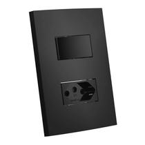 Interruptor Dubai 1 Tecla Simples E Tomada 20a Com Placa Preto Enerbras