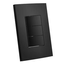Interruptor Dubai 3 Teclas Simples Com Placa Preto Enerbras