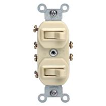 Interruptor duplex Leviton 15A 277V Ivory de 3 pólos