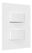 Interruptor Duplo 10a 4x2 Recta C/ Placa Simples Branco Blux