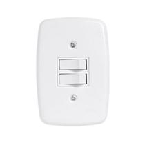 Interruptor Duplo 2 Teclas de Embutir Branco Paralela Pluzie Interruptor Duplo 2 Teclas de Embutir Branco Paralela Pluzie