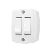 Interruptor Duplo 2 Teclas Sobrepor Branco Residencial