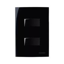 Interruptor Duplo C/ Placa + Suporte Margirius Sleek Ebony Corrente nominal:10 A/PretoVoltagem nominal:250V
