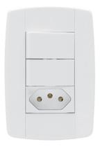 Interruptor Duplo Com Tomada 10a Ilumi LEV