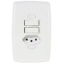 Interruptor duplo com tomada 20a safira ilumi Interruptor duplo com tomada 20a safira ilumi