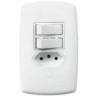 Interruptor Duplo Com Tomada 4x2 monaco branco