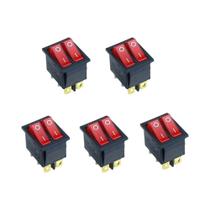 Interruptor Duplo De 6 Pinos Iluminado Em Vermelho E Verde 20A 125V AC 15A 250V Interruptores Duplos
