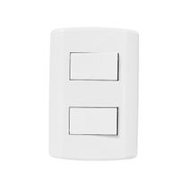 Interruptor Duplo de Embutir Branco Lig Simples Pluzie