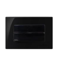 Interruptor Duplo Embutir para Móvel Madeira 10a Preto Completo
