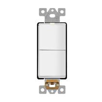 Interruptor duplo iluminado LIDER LCS2-1P-W 15A 120-277V Branco