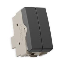 Interruptor Duplo Paralelo Grafite Sleek MarGirius