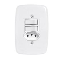 Interruptor Duplo simples + 1 Tomada 10a Ideale Pluzie