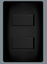 Interruptor Duplo Simples 16A Fame Placa 4X2 Habitat Black