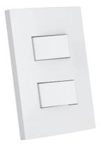 Interruptor Duplo Simples 2 Teclas 4x2 Branco Dubai