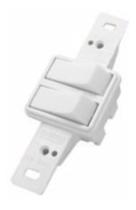 Interruptor Duplo Simples Com Haste Branco 10A Interruptor Duplo Simples Com Haste Branco 10A