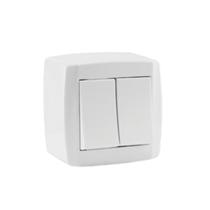 Interruptor duplo simples monobloco 10a 250v slim box tomada de acender