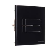 Interruptor Duplo Simples P/ Moveis 70x70 Preto Sleek