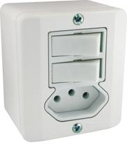 Interruptor Duplo Simples + Tomada 20a Sistema X Bco Radial