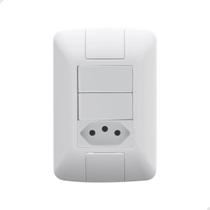 Interruptor Duplo + Tomada 10A 4X2 Embutir Aria Tramontina