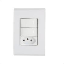 Interruptor Duplo + Tomada 10A Branco Embutir Liz Tramontina