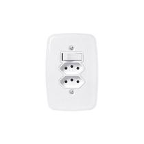 Interruptor e Tomada Pluzie linha Ideale 10A 20A 4x2 Modelos:Interruptor Tecla 2 tomada 10A