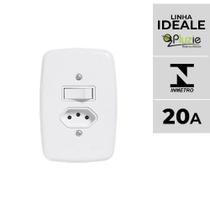 Interruptor e Tomada Pluzie linha Ideale 10A 20A 4x2 Modelos:Paralela + Tomada 20A