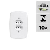 Interruptor e Tomada Pluzie linha Ideale 10A 20A 4x2 Modelos:Tomada Dupla 10A