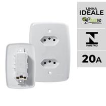 Interruptor e Tomada Pluzie linha Ideale 10A 20A 4x2 Modelos:Tomada Dupla Linha Fácil 20A
