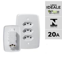 Interruptor e Tomada Pluzie linha Ideale 10A 20A 4x2 Modelos:Tomada Tripla linha Fácil 20A Interruptor e Tomada Pluzie linha Ideale 10A 20A 4x2 Modelos:Tomada Tripla linha Fácil 20A