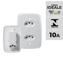 Interruptor e Tomada Pluzie linha Ideale 10A 20A 4x2 Interruptor e Tomada Pluzie linha Ideale 10A 20A 4x2