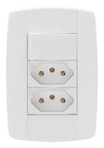 Interruptor Elétrico 1 Tecla e 2 Tomadas Branco Completo 10A Linha Lev -Ilumi Interruptor Elétrico 1 Tecla e 2 Tomadas Branco Completo 10A Linha Lev -Ilumi