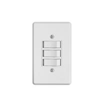 Interruptor Elétrico 3 Teclas Simples com Placa Branca - Ilumi, Opção: Branco(a) Interruptor Elétrico 3 Teclas Simples com Placa Branca - Ilumi, Opção: Branco(a)