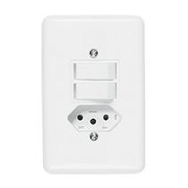 Interruptor embutir 2 tecla+tomada-stylus