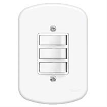 Interruptor Embutir 3 Paralelas com Placa Série Blanc - 0657 - FAME Interruptor Embutir 3 Paralelas com Placa Série Blanc - 0657 - FAME