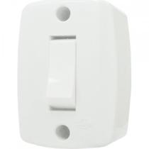 Interruptor Externo Ilumi Retangular Branco 1 Simples 16553Pct - Kit C/10