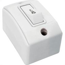 Interruptor Externo Perlex Retangular 1 Campainha Branca 175Brc/10 - Kit C/10
