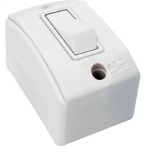 Interruptor Externo Perlex Retangular 1 Paralelo Brnaco 171Brc/10 - Kit C/10